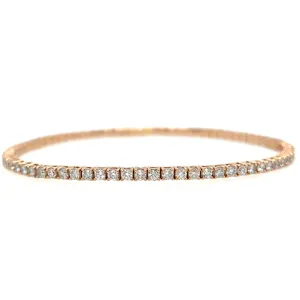 14KRG Diamond Flexible Bangle Bracelet w/ 2.0 ctw