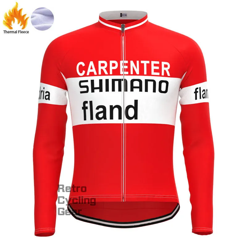 1972 SHIMANO Fleece Retro Long sleeve Cycling Kits