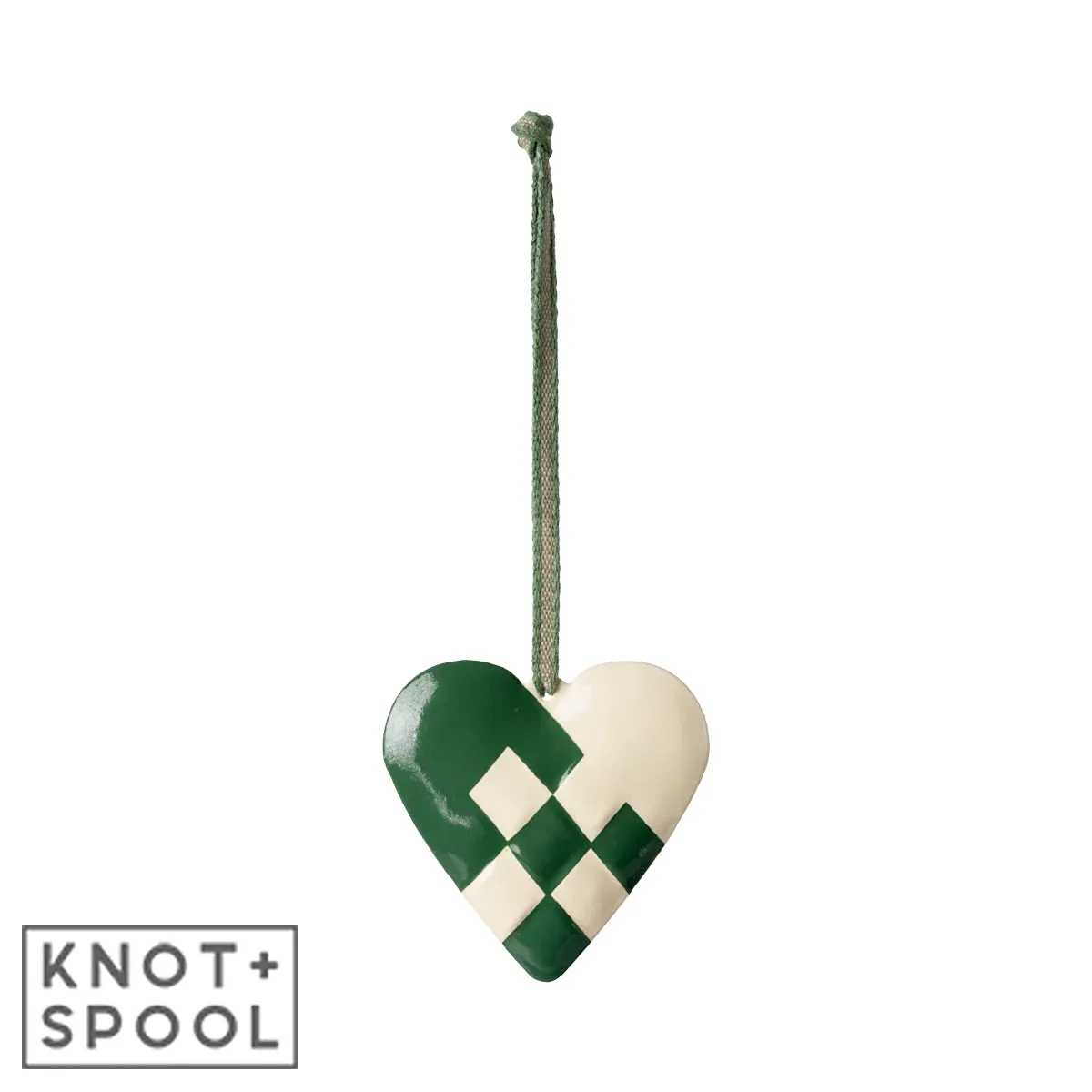 2024 Maileg Large Dark-Green Metal Heart Ornament