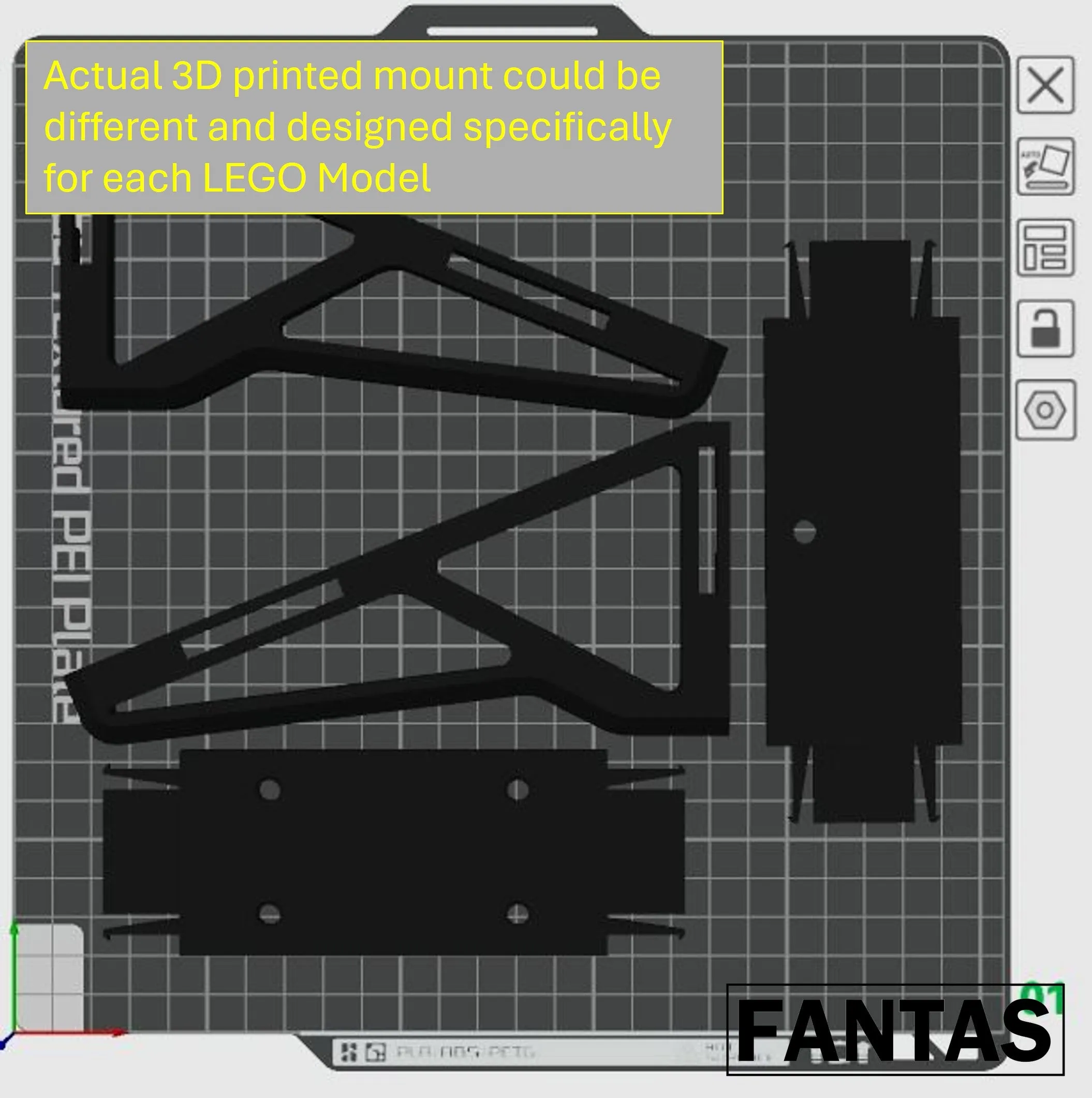 3D Printed Wall Mount for LEGO ICONS Dune Atreides Royal Ornithopter 10327