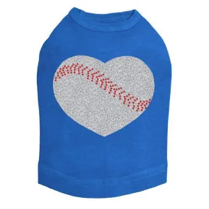 Baseball Heart Rhinestone Dog Tank