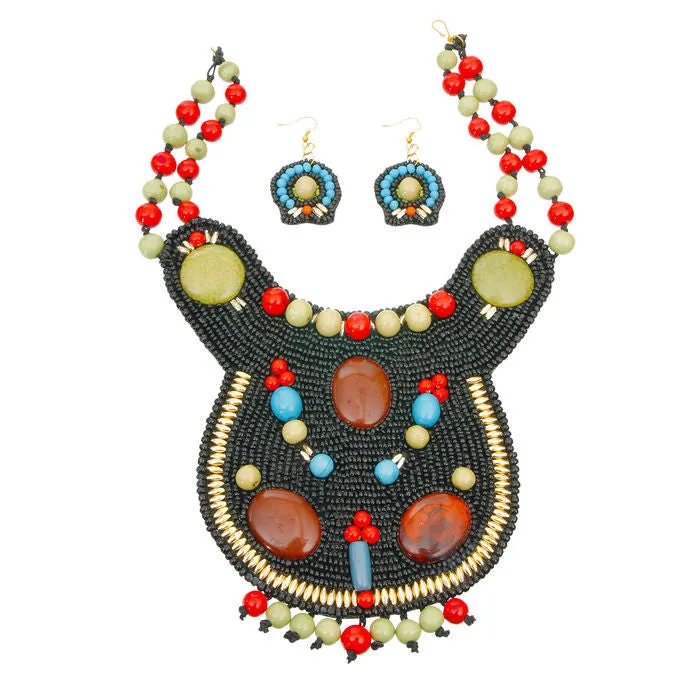 Bead Color Collar Bib Set