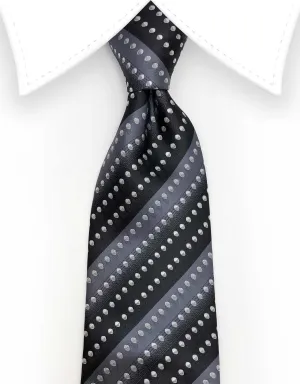 Black and Charcoal Dot Necktie