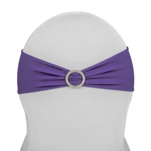 Buckle Spandex Stretch Chair Band - Purple