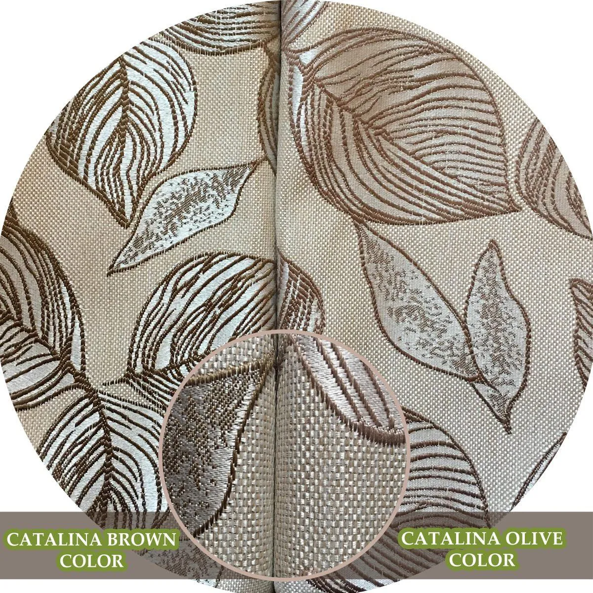 Catalina Leaf Swirl Jacquard Curtain Panels Grommet Top (Set of 2)