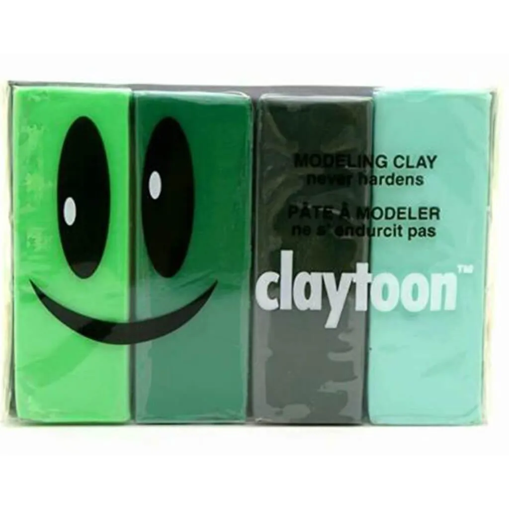 Claytoon Clay Sets Lush Dark Green, Green, Mint, Neon Green