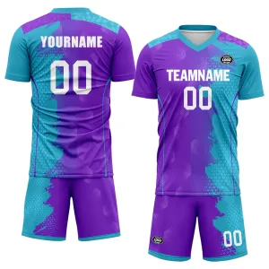 Custom Blue Purple Soccer Sets Jersey Personalized SCJ101-D020210-8