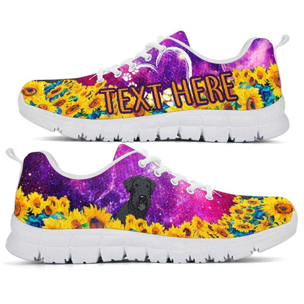 Custom Name Schnauzer Sneaker, Schnauzer Sunflower Galaxy Sneakers Running Shoes, Best Running Shoes