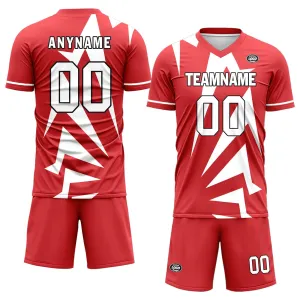 Custom Red White Soccer Sets Jersey Personalized SCJ101-D28022