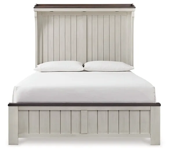 Darborn Queen Panel Bed with Mirrored Dresser and 2 Nightstands