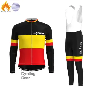 gitane Black-Red Fleece Retro Cycling Kits