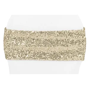 Glitz Sequin Spandex Chair Band - Champagne