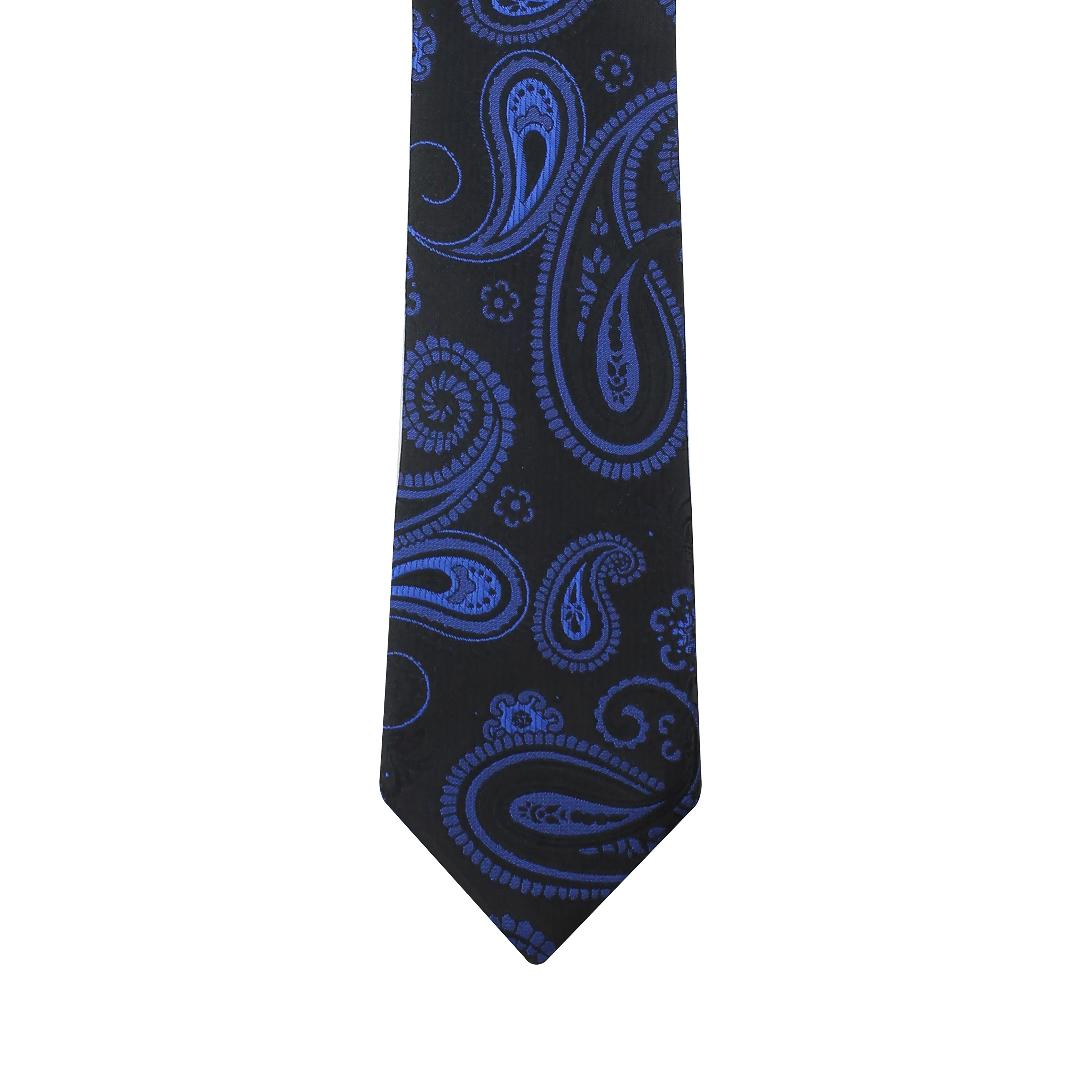 Kovove Elegant Black Paisley Necktie and Pocket Square Gift Box