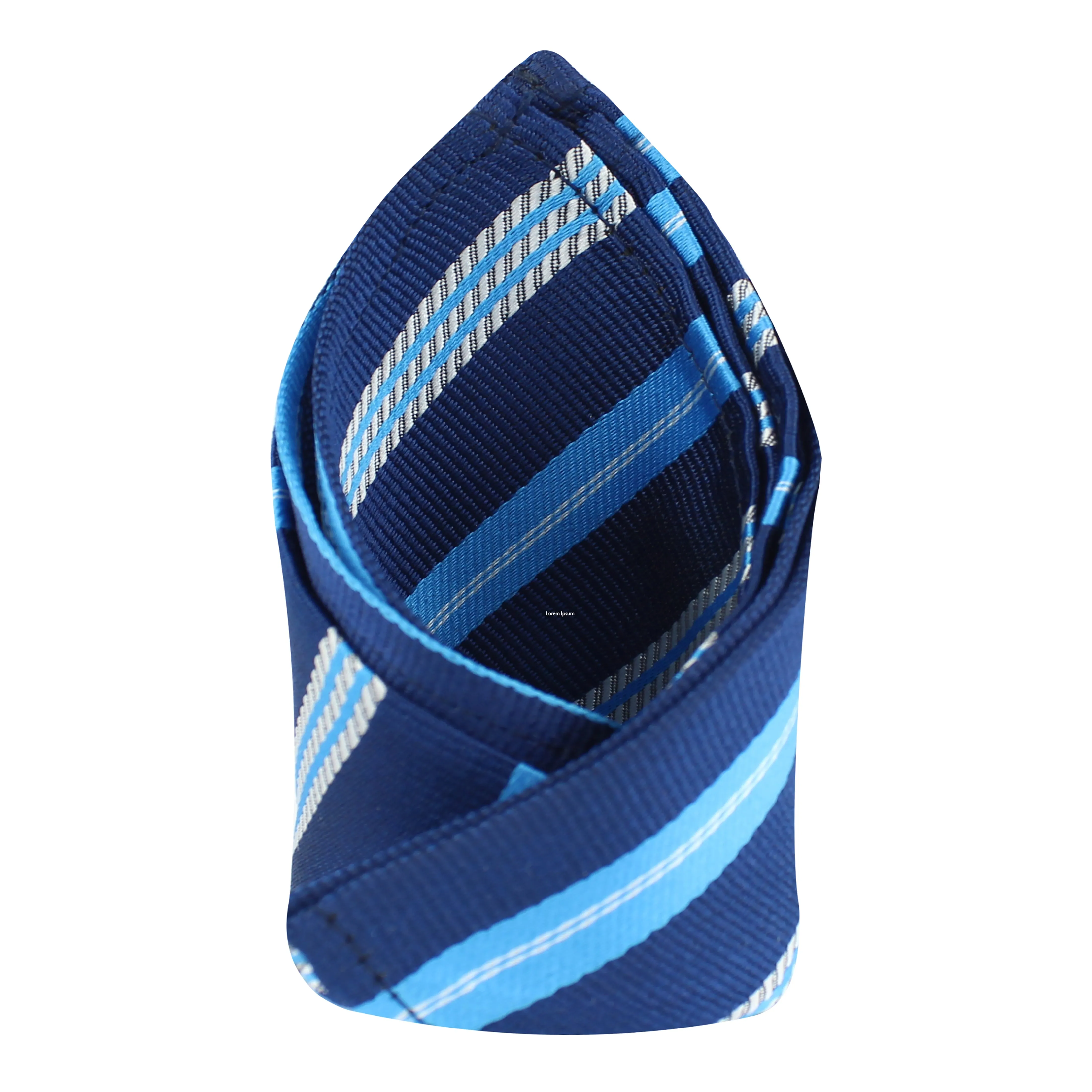 Kovove The Sharp Striped  Blue Pocket Square For Men