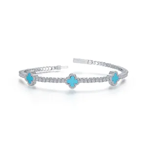 Lafonn Simulated Diamond & Turquoise Flexible Tennis Bracelet B0190TQP68