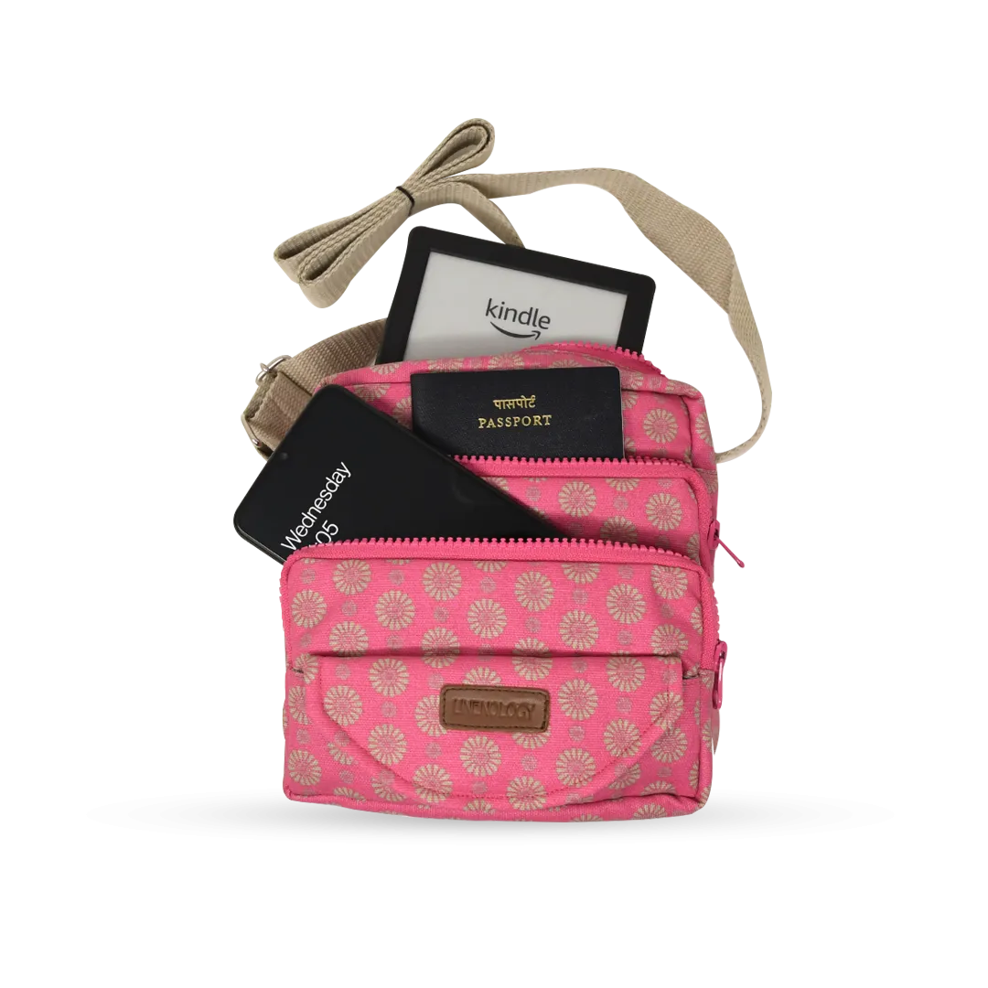 Meiji's Sling Bag - Geo Pink Flambé