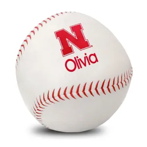 Personalized Nebraska Cornhuskers Plush Baseball