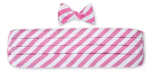 Pink/White Bar Stripes Cummerbund Set - CB1090