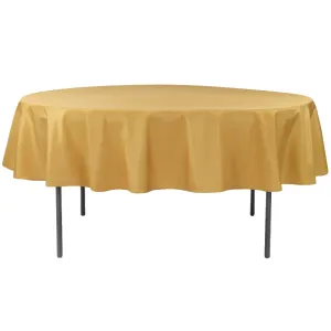 Polyester 90" Round Tablecloth - Gold