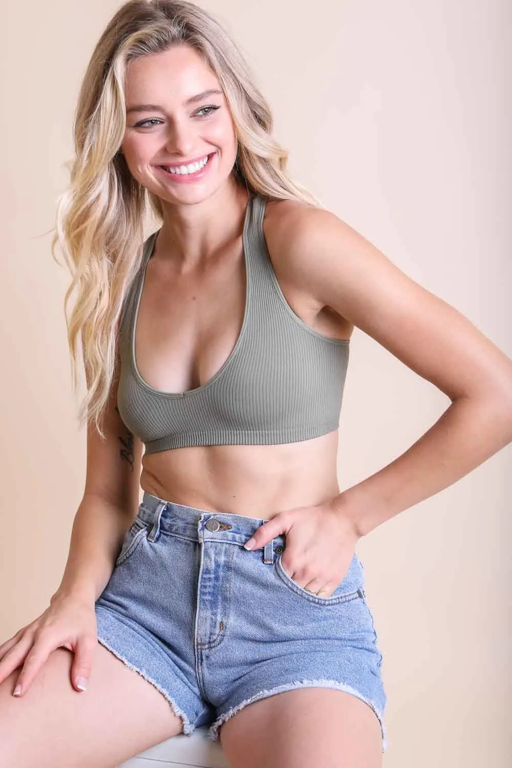 Ribbed Racerback Bralette