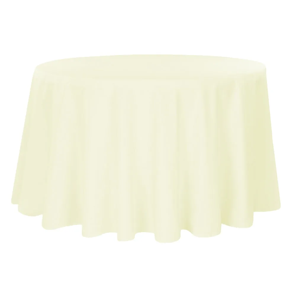 Round Polyester 132" Tablecloth - Ivory