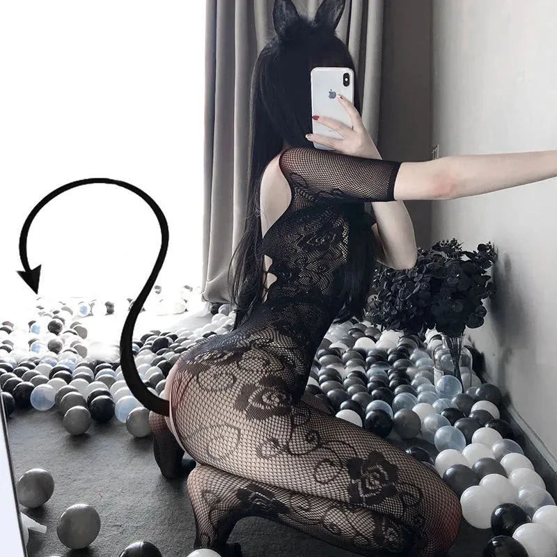 Sassy Cat Fishnet Bodystocking