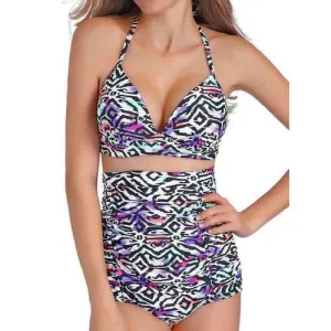 Sexy Halter Strap Printed Wireless Swimwear Sets