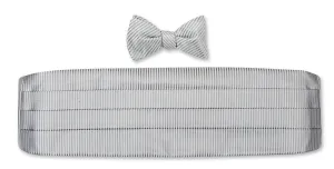 Silver Ottoman Cummerbund Set - CB3853