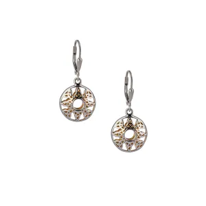 Silver with 22k Gold Gilding Window to the Soul Trinity Leverback Earrings