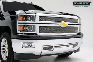 T-REX Sport Series, 2 Piece Overlay Grilles - Chrome - 2014-2015 Silverado Z71