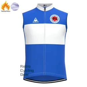 Tour de France Blue Fleece Retro Cycling Vest