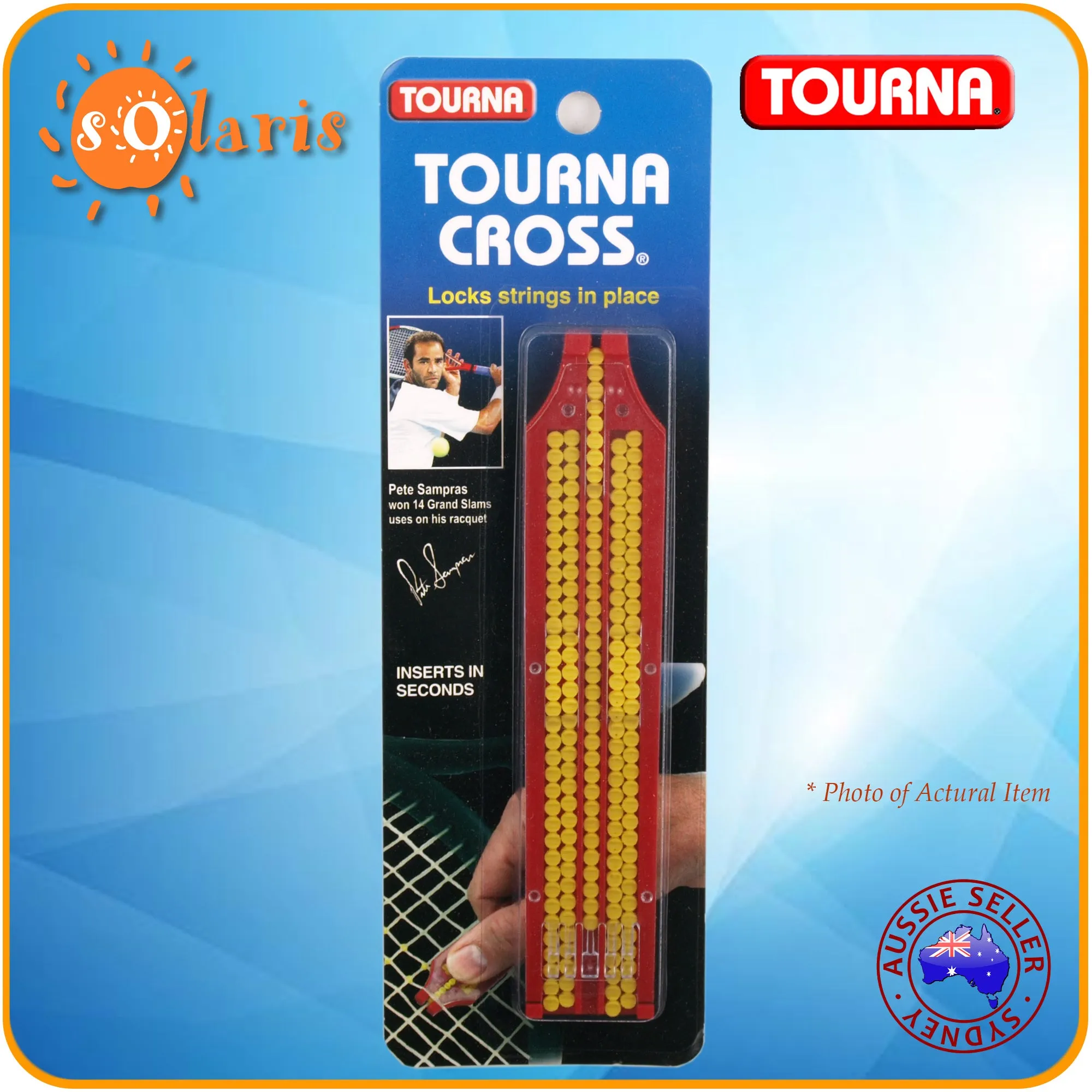 TOURNA Cross Tennis Racquet String Saver with Applicator