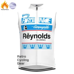 white Reynolds Fleece Retro Cycling Vest