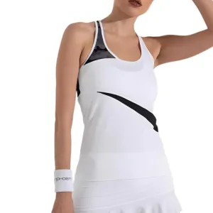 Women`s Racer Tennis Tank White and Camo