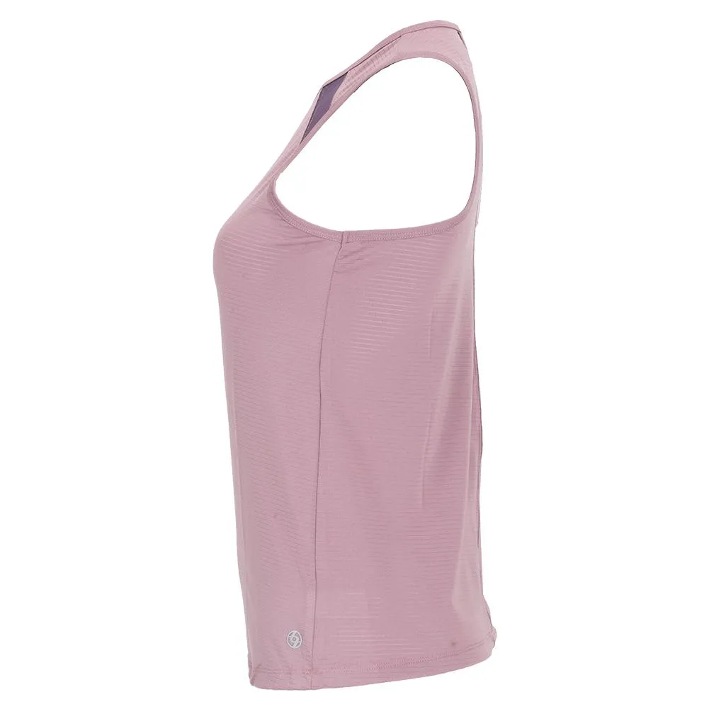 Women's Stripe Press Tennis Tank Dusty Mauve and Wineberry