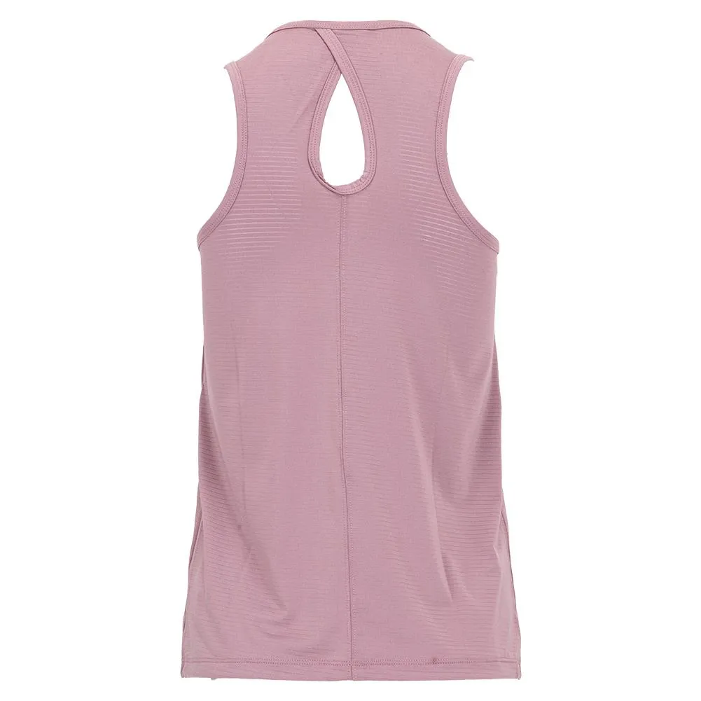 Women's Stripe Press Tennis Tank Dusty Mauve and Wineberry