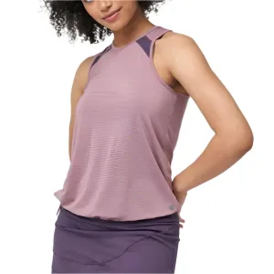 Women's Stripe Press Tennis Tank Dusty Mauve and Wineberry